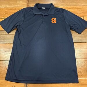 Captivating Men's Syracuse University Short-Sleeve Navy Blue Polo Size XL